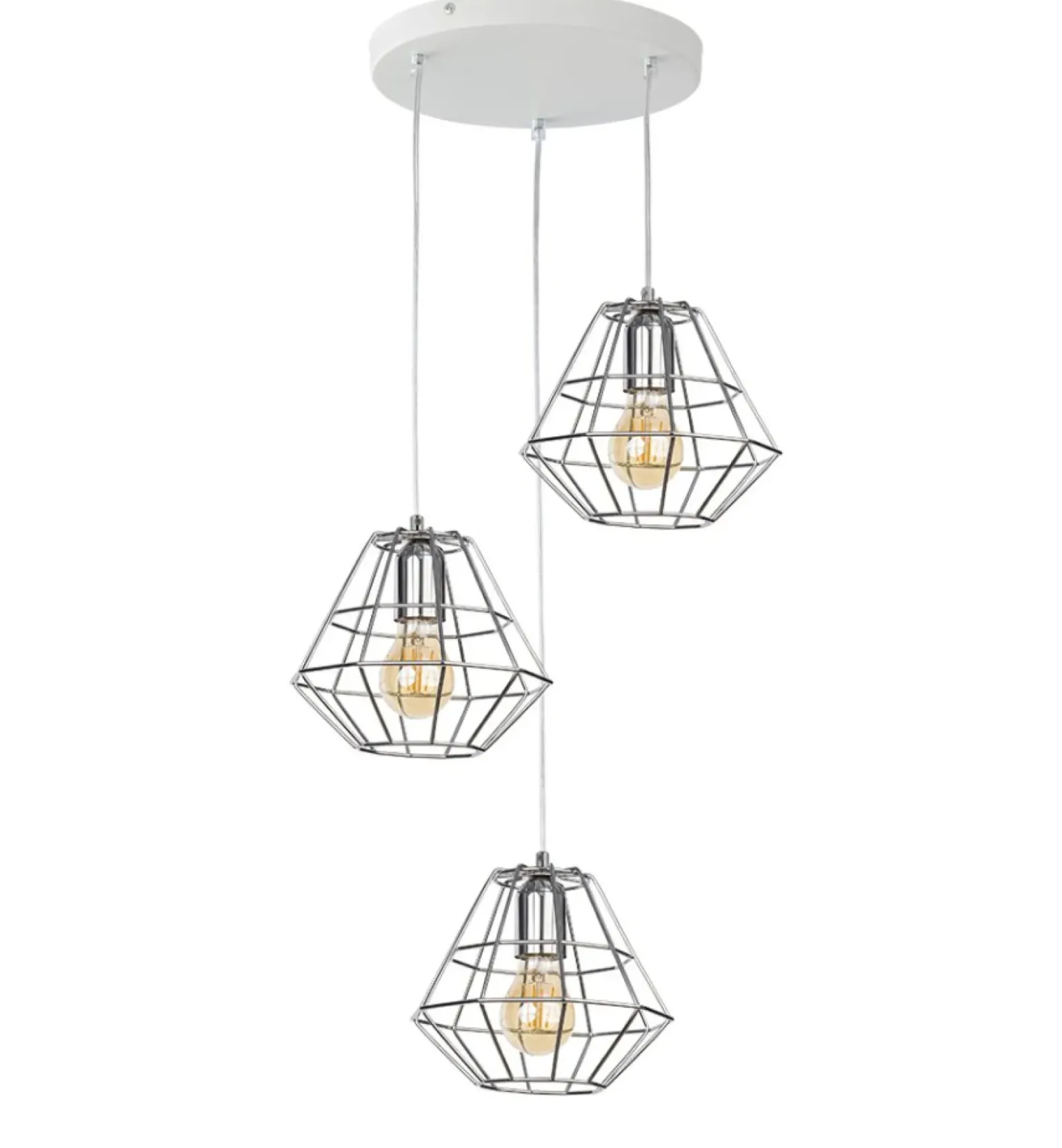 Shop Druciana lampa wisząca do salonu TK 4277 z serii DIAMOND SILVER | Kaja Żyrandole Nowoczesne