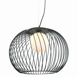 Best Druciana lampa wisząca z kloszem MDM-3842-1 BK CLARISA | Kaja Żyrandole Nowoczesne