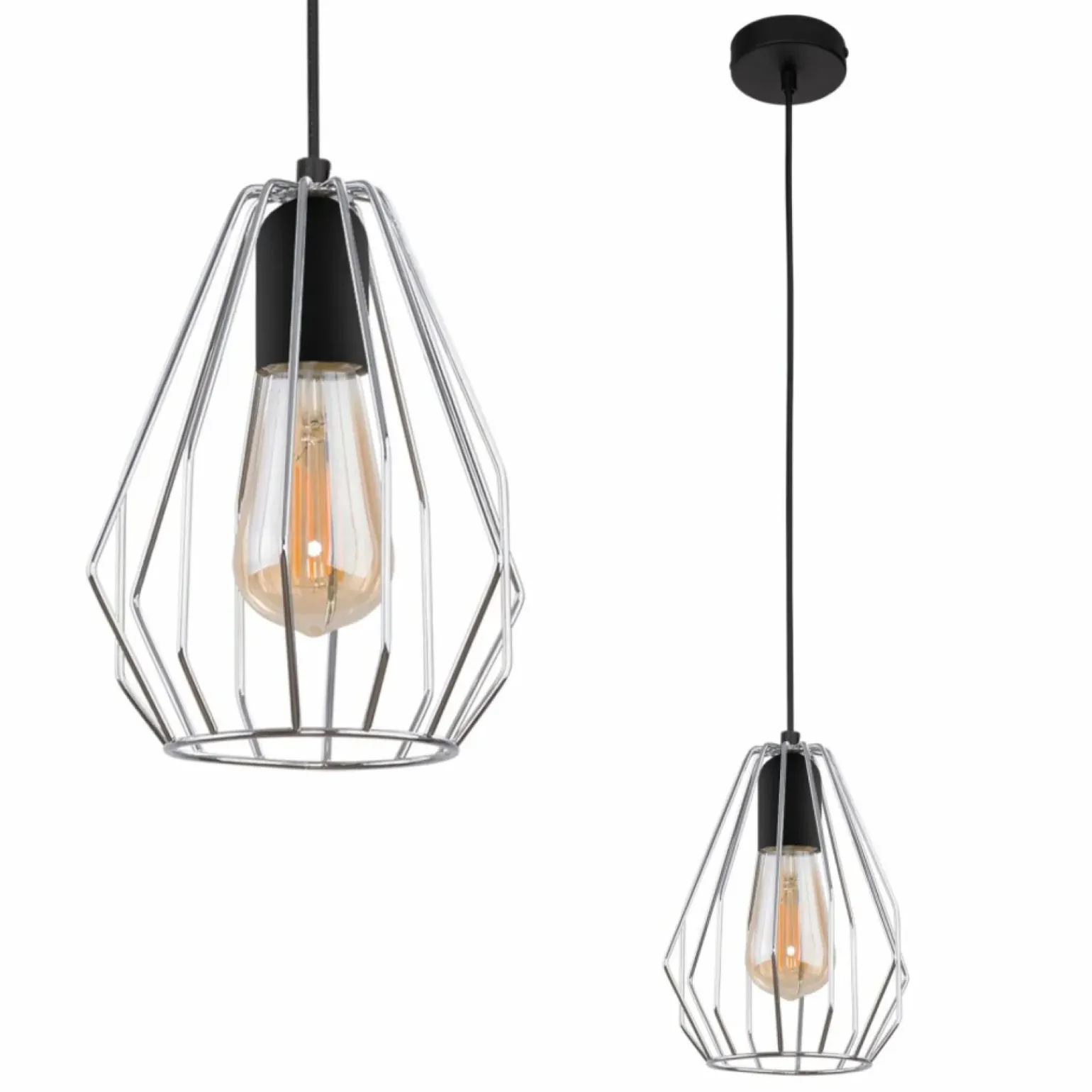 Store Druciana, srebrna lampa wisząca do jadalni TK 796 z serii BRYLANT Żyrandole Nowoczesne