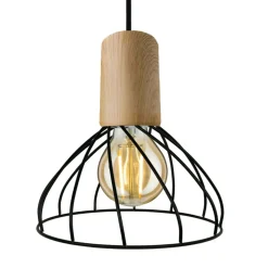 Clearance Druciano-drewniana lampa wisząca LP-1221/1P S BK MODERNO | Kaja Żyrandole Nowoczesne