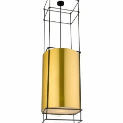 Best Duża, abażurowa lampa wisząca - mosiądz 140cm ANT 9551 PAA | Kaja Żyrandole Nowoczesne