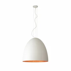 Hot Duża, biało-miedziana lampa wisząca ⌀75cm 10325 EGG | Kaja Oświetlenie Żyrandole Nowoczesne