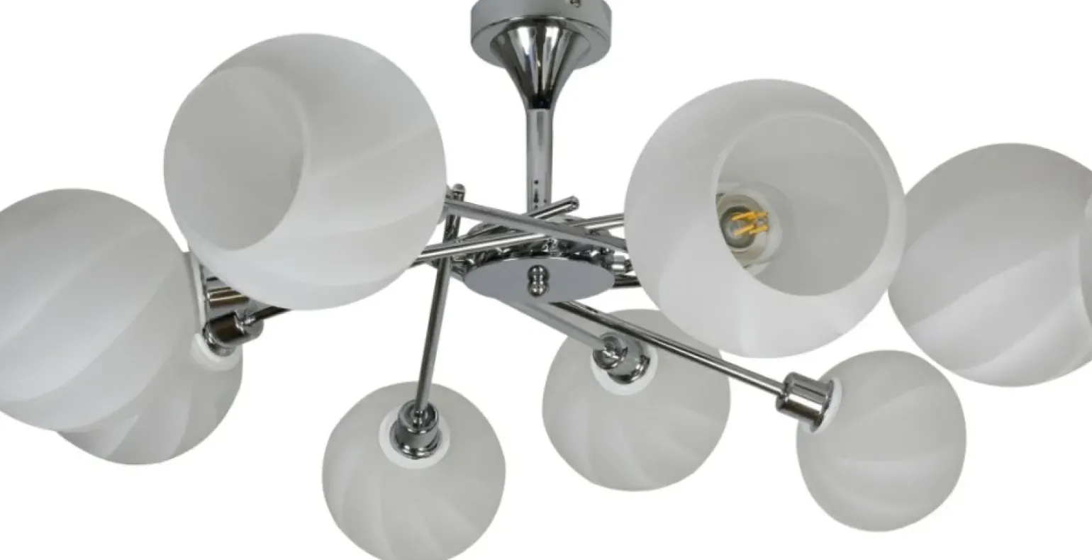 Sklep Kaja Duża, chromowana lampa sufitowa do salonu 38-72290 RAUL | Kaja