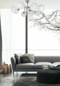 Sklep Kaja Duża, chromowana lampa sufitowa do salonu 38-72290 RAUL | Kaja