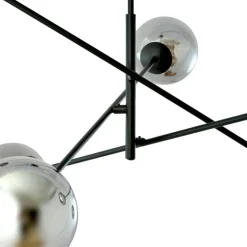 Fashion Duża, czarna lampa sufitowa z okrągłymi kloszami 1167/6 LINEAR | Kaja Żyrandole Nowoczesne