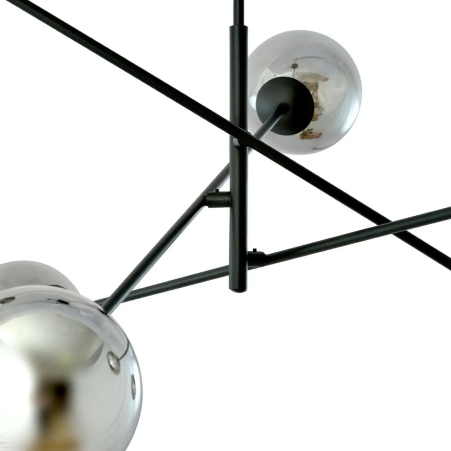 Fashion Duża, czarna lampa sufitowa z okrągłymi kloszami 1167/6 LINEAR | Kaja Żyrandole Nowoczesne