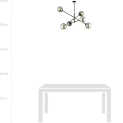 Fashion Duża, czarna lampa sufitowa z okrągłymi kloszami 1167/6 LINEAR | Kaja Żyrandole Nowoczesne