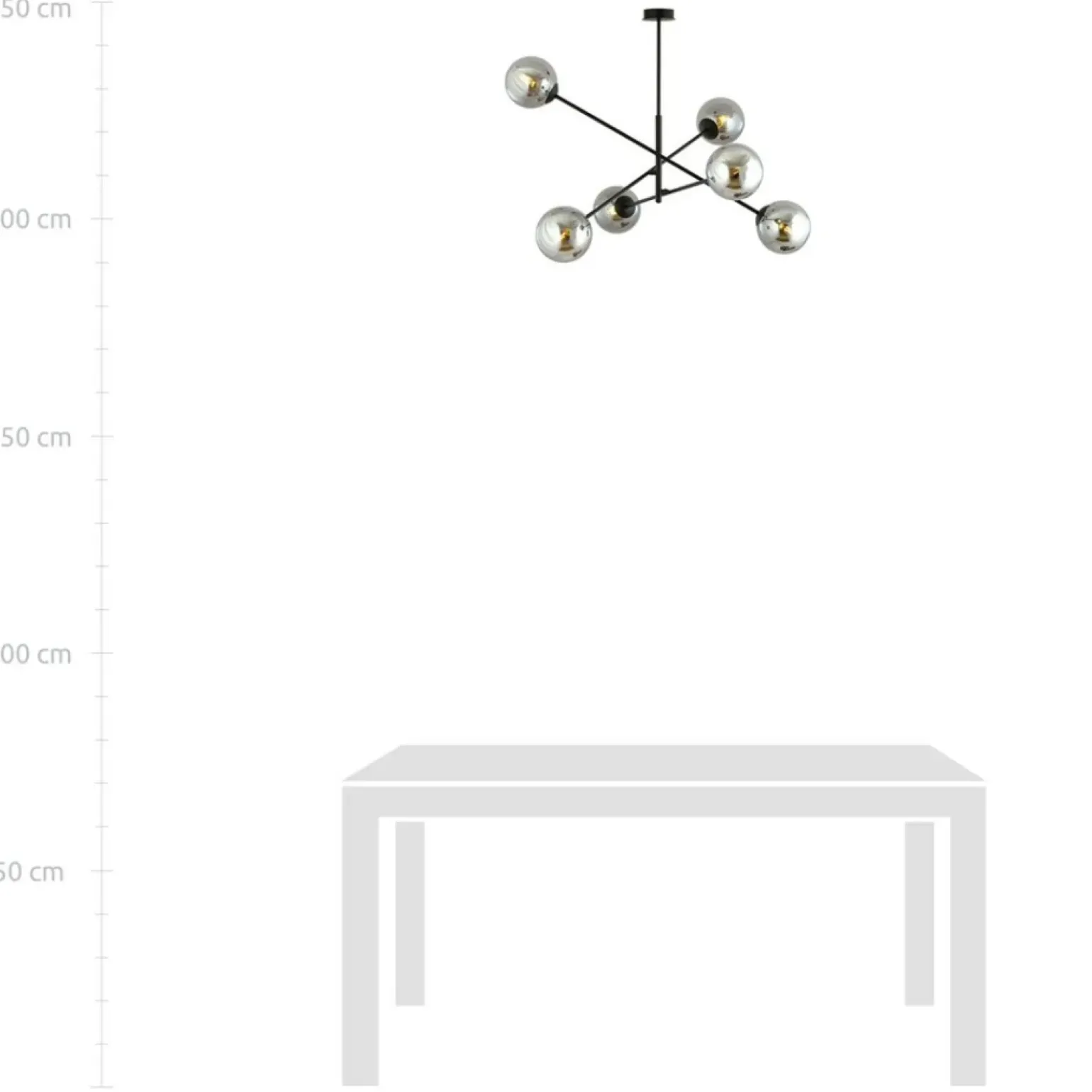 Fashion Duża, czarna lampa sufitowa z okrągłymi kloszami 1167/6 LINEAR | Kaja Żyrandole Nowoczesne
