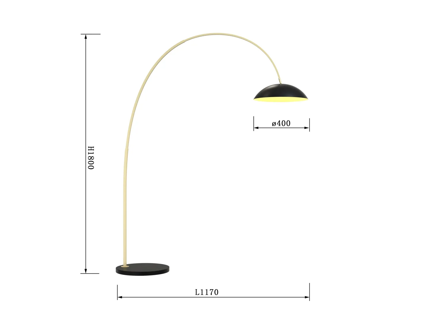 Sklep Kaja Duża lampa podłogowa łuk do salonu WF 3001-104 ROSSKOFF | Kaja