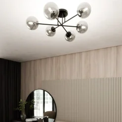 Hot Duża lampa sufitowa do industrialnego wnętrza 1245/6 z serii ROMA Żyrandole Nowoczesne