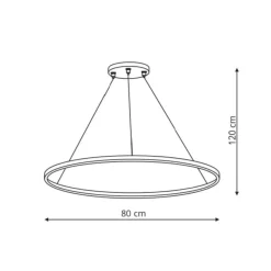 Store Duża lampa wisząca, koło LED ⌀80cm LP-909/1P L BK CCT RING | Kaja Żyrandole Nowoczesne