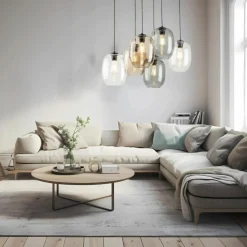 Best Duża lampa wisząca, różnokolorowe klosze TK 5974 ELIO | Kaja Żyrandole Nowoczesne