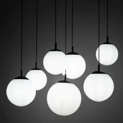 Best Sale Duża lampa wisząca typu pająk, 7 kloszy TK 4794 ESME WHITE | Kaja Żyrandole Nowoczesne