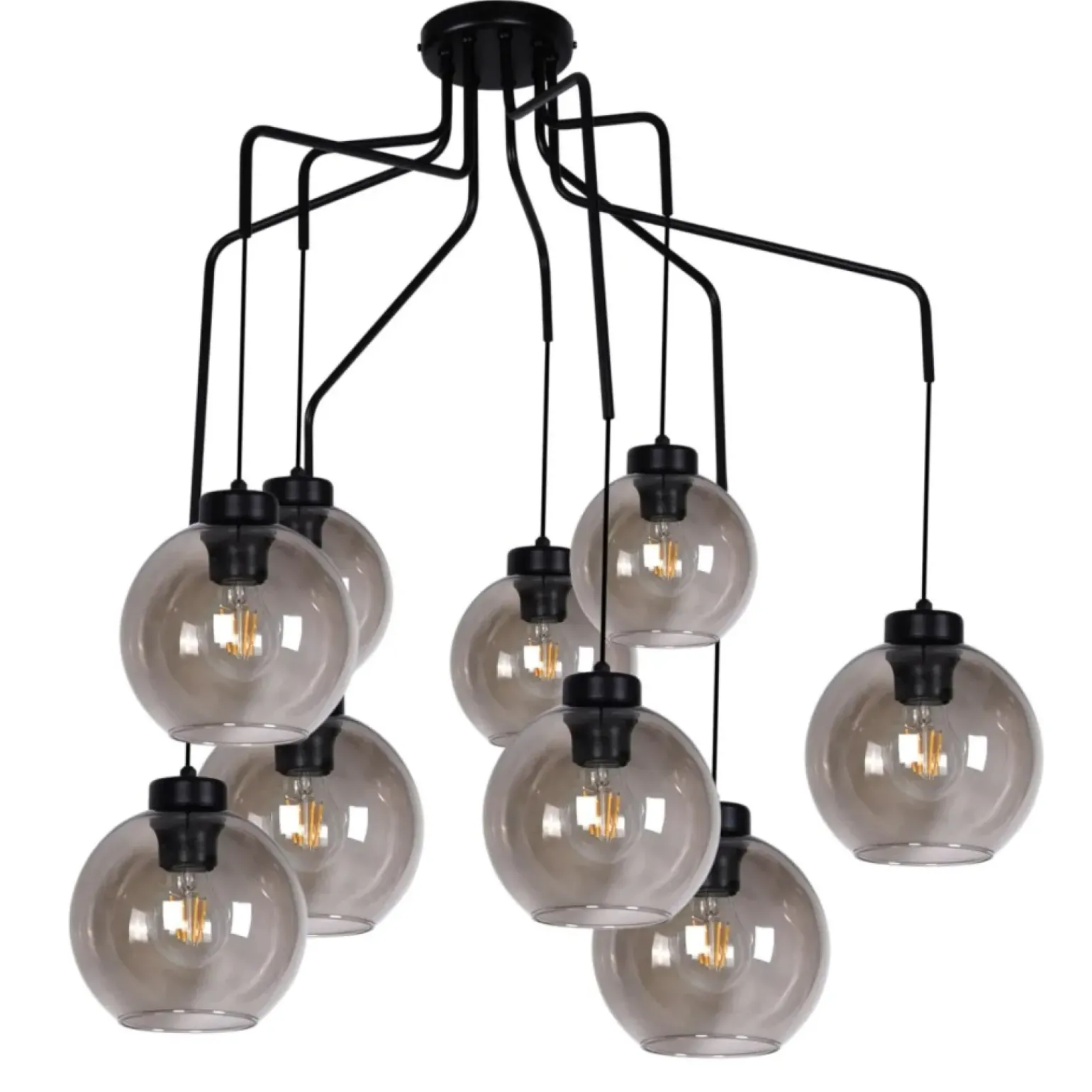 Sale Duża lampa wisząca z dymionymi kloszami K-4876 HORIK | Kaja Żyrandole Nowoczesne