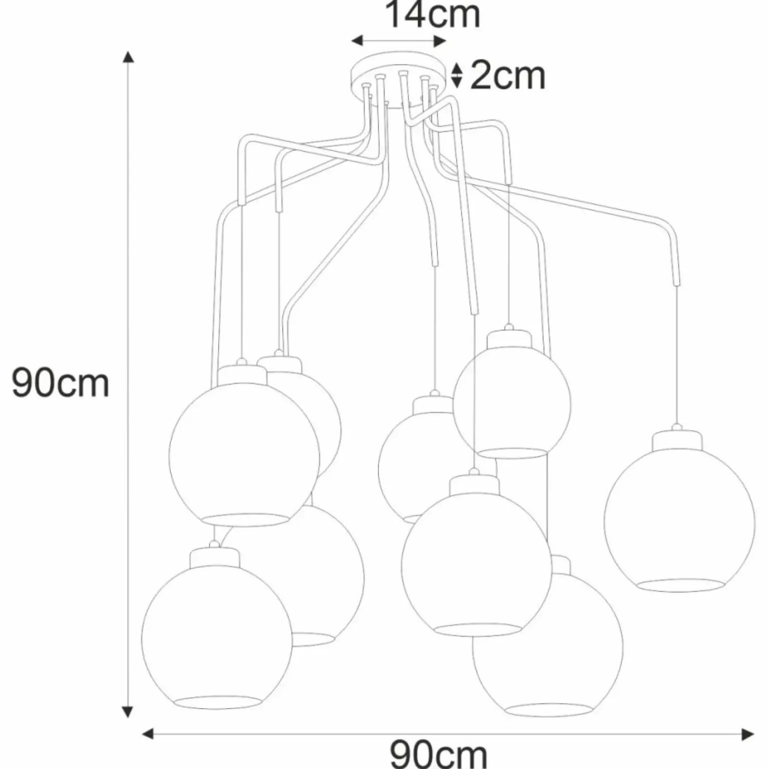 Sale Duża lampa wisząca z dymionymi kloszami K-4876 HORIK | Kaja Żyrandole Nowoczesne