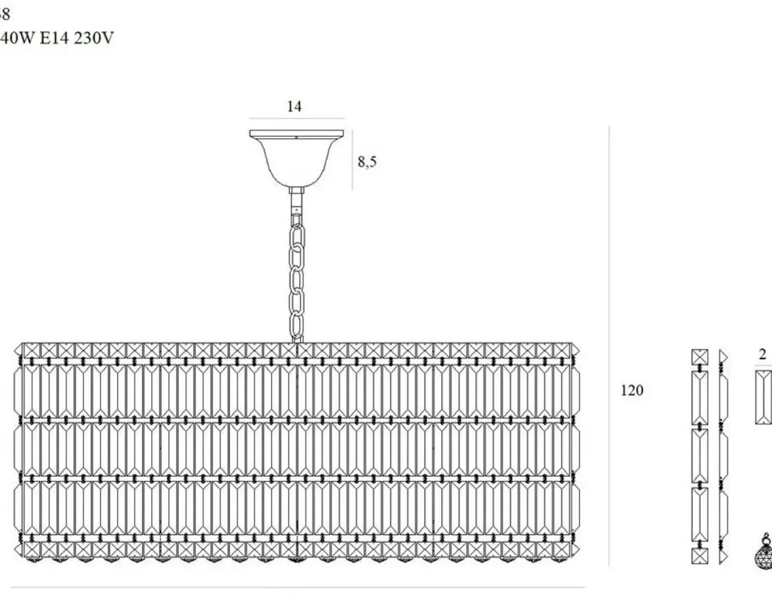 Best Duża lampa wisząca z kryształami Ø80cm MX P0268 PUCCINI | Kaja Żyrandole Nowoczesne