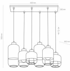Store Duża lampa z oszronionymi kloszami TK 3359 MARCO SILVER | Kaja Żyrandole Nowoczesne