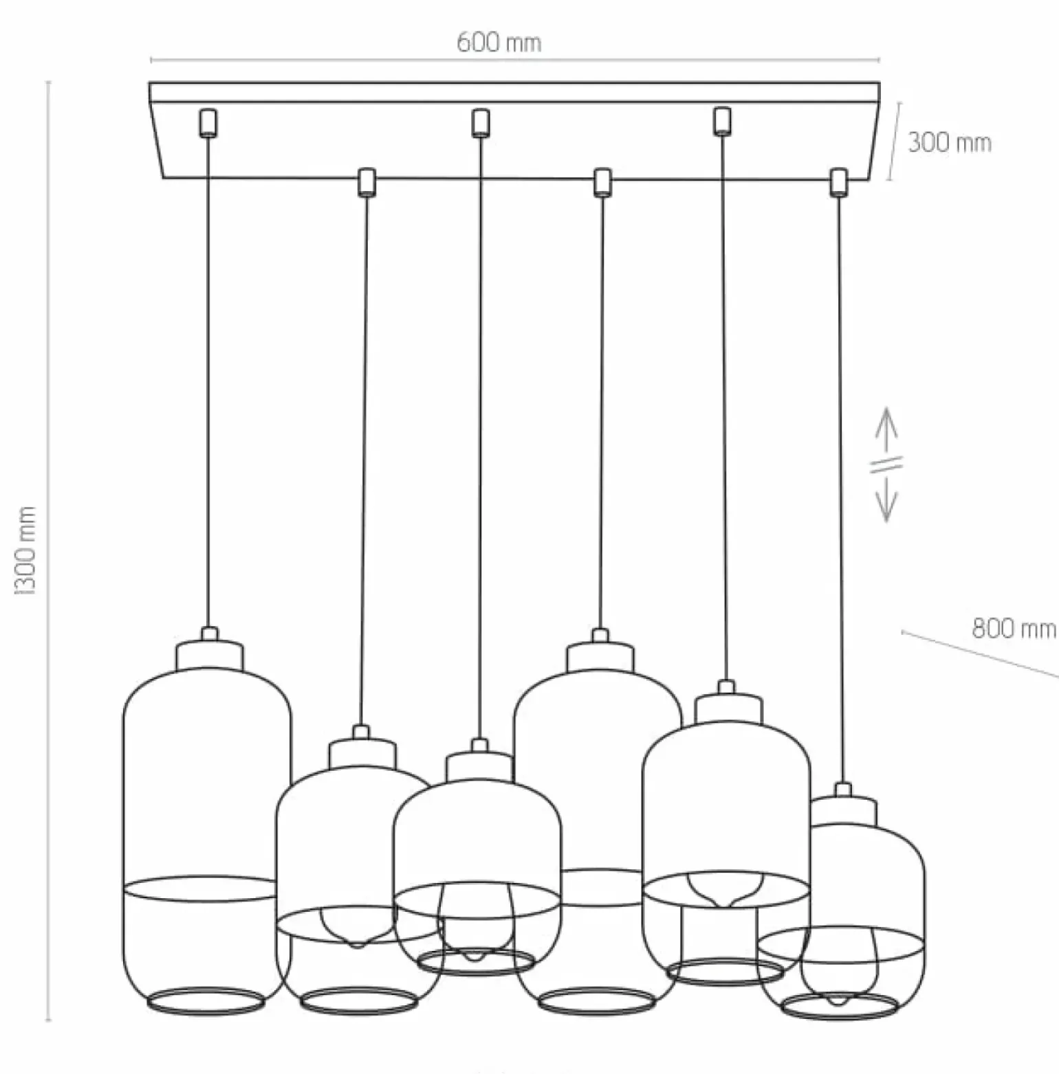 Store Duża lampa z oszronionymi kloszami TK 3359 MARCO SILVER | Kaja Żyrandole Nowoczesne