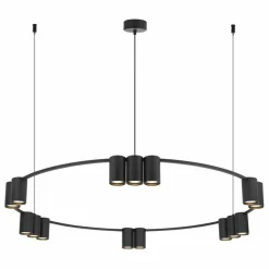 Best Sale Duża obręcz wisząca z czarnymi tubami ML0376 (KOŁO) GENESIS | Kaja Żyrandole Nowoczesne