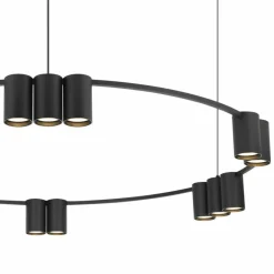 Best Sale Duża obręcz wisząca z czarnymi tubami ML0376 (KOŁO) GENESIS | Kaja Żyrandole Nowoczesne