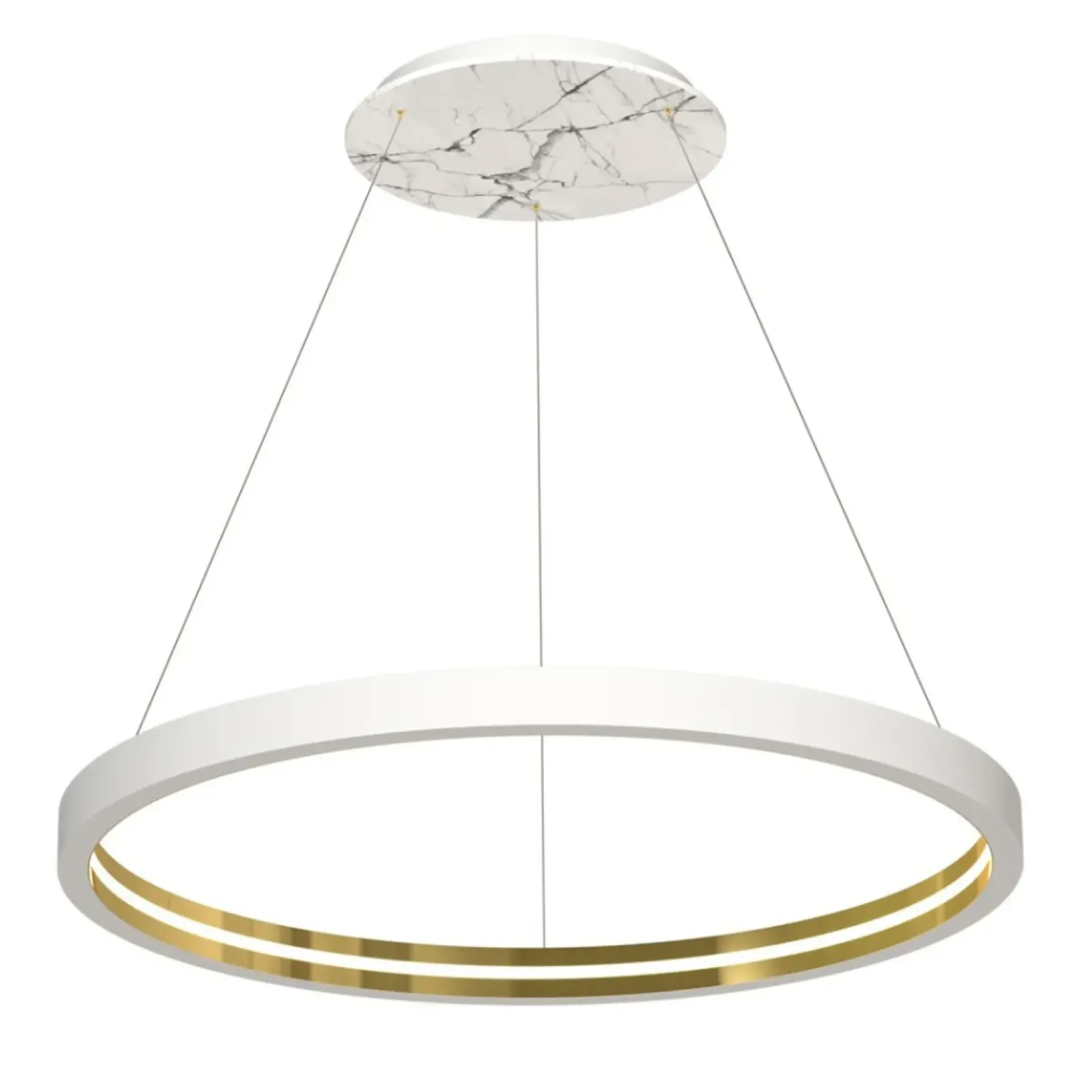 Best Sale Duże, białe koło wiszące, marmurowa lampa MZ5040 CASSIOPEIA | Kaja Żyrandole Nowoczesne