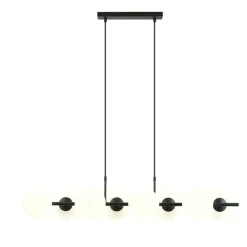 Best Sale Długa, dekoracyjna lampa z białymi kloszami 1205/8 z serii RORY | Kaja Żyrandole Nowoczesne