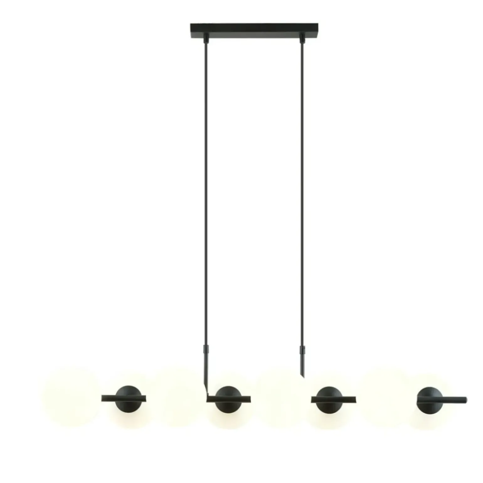 Best Sale Długa, dekoracyjna lampa z białymi kloszami 1205/8 z serii RORY | Kaja Żyrandole Nowoczesne