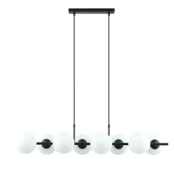 Best Sale Długa, dekoracyjna lampa z białymi kloszami 1205/8 z serii RORY | Kaja Żyrandole Nowoczesne