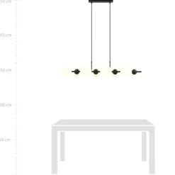 Best Sale Długa, dekoracyjna lampa z białymi kloszami 1205/8 z serii RORY | Kaja Żyrandole Nowoczesne