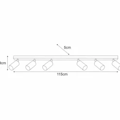 Cheap Długa lampa na listwie, sześć reflektorów K-4557 KAYLA | Kaja Żyrandole Nowoczesne