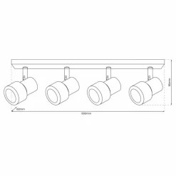 Store Długa lampa sufitowa, listwa z reflektorami ML9951 CINO | Kaja Żyrandole Nowoczesne