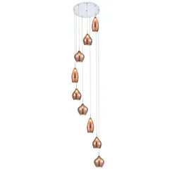 Fashion Długa lampa wisząca z ozdobnymi kloszami AZ3134 AMBER | Kaja Żyrandole Nowoczesne