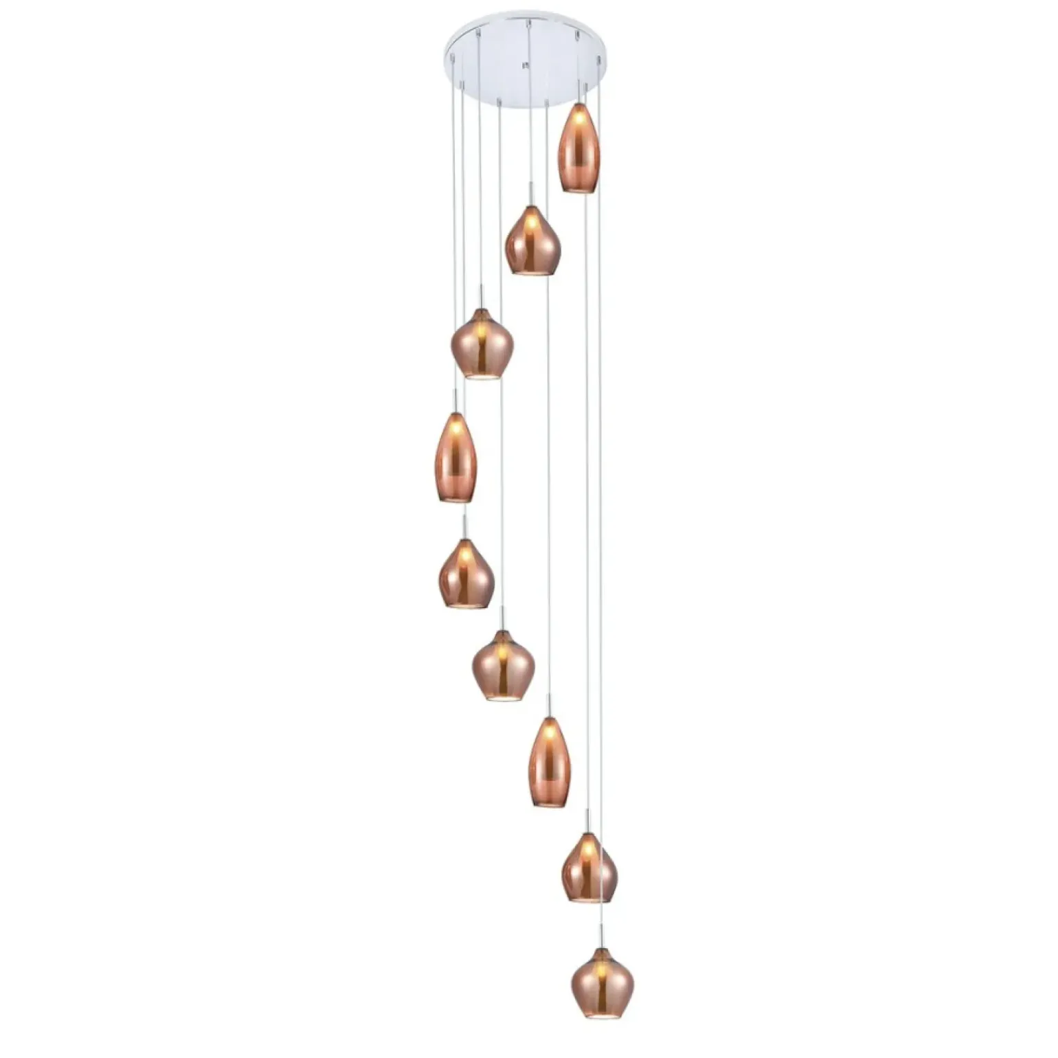 Fashion Długa lampa wisząca z ozdobnymi kloszami AZ3134 AMBER | Kaja Żyrandole Nowoczesne