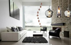 Fashion Długa lampa wisząca z ozdobnymi kloszami AZ3134 AMBER | Kaja Żyrandole Nowoczesne