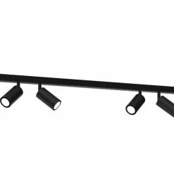 Store Długa listwa sufitowa z 4 reflektorami MLP8797 HUDSON BLACK | Kaja Żyrandole Nowoczesne
