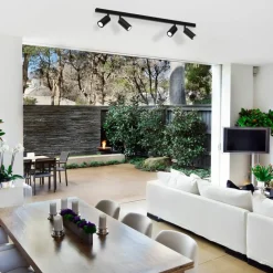 Store Długa listwa sufitowa z 4 reflektorami MLP8797 HUDSON BLACK | Kaja Żyrandole Nowoczesne