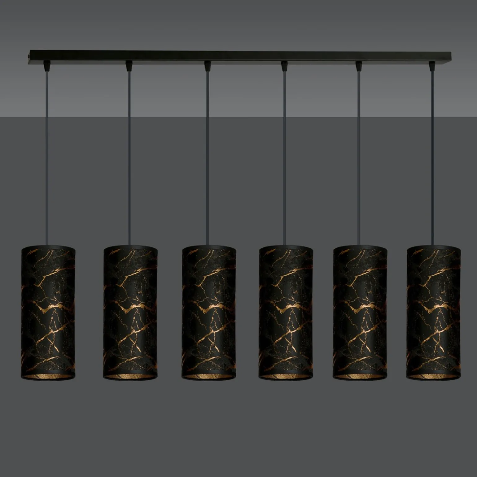 Sklep Kaja Długa listwa ze smukłymi abażurami na zwisach 1056/6 KARLI | Kaja