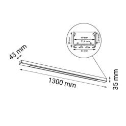 Sklep Kaja Długa, natynkowa lampa listwa LED 130cm 4000K ANT 8654 HAKODA | Kaja