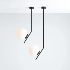 Sklep Kaja Długi, czarny, sztywny zwis z okrągłym kloszem 1095PL_G1_L GALLIA