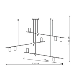 Discount Duży, czarno-złoty żyrandol LP-074/9PL BK/GD ARIZONA | Kaja Żyrandole Nowoczesne