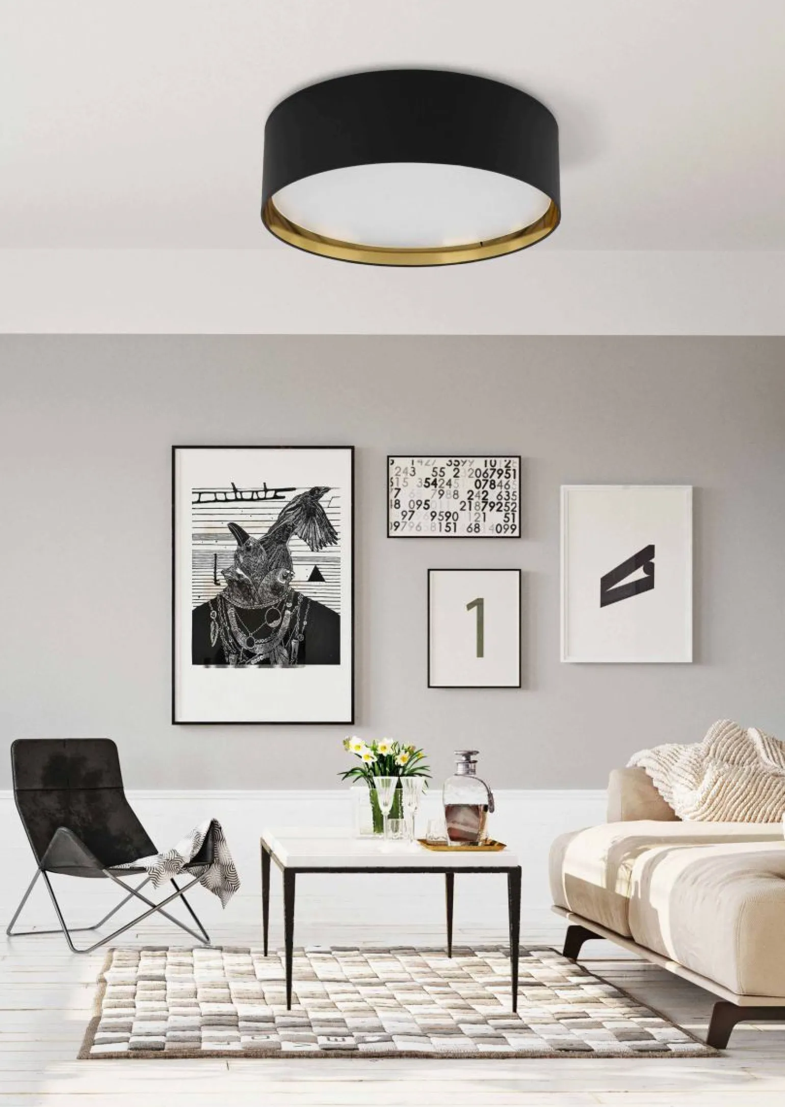 Sklep Kaja Duży, elegancki, abażurowy plafon ⌀60cm TK 3432 BILBAO | Kaja