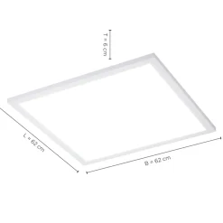 Clearance Duży kwadratowy plafon LED z pilotem 14532-16 z serii FLAT | Kaja Żyrandole Nowoczesne