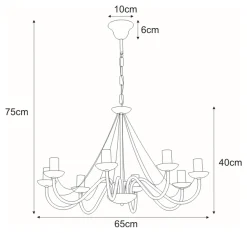 Sklep Kaja Duży, świecznikowy żyrandol do salonu K-3997 BARTEZ II | Kaja