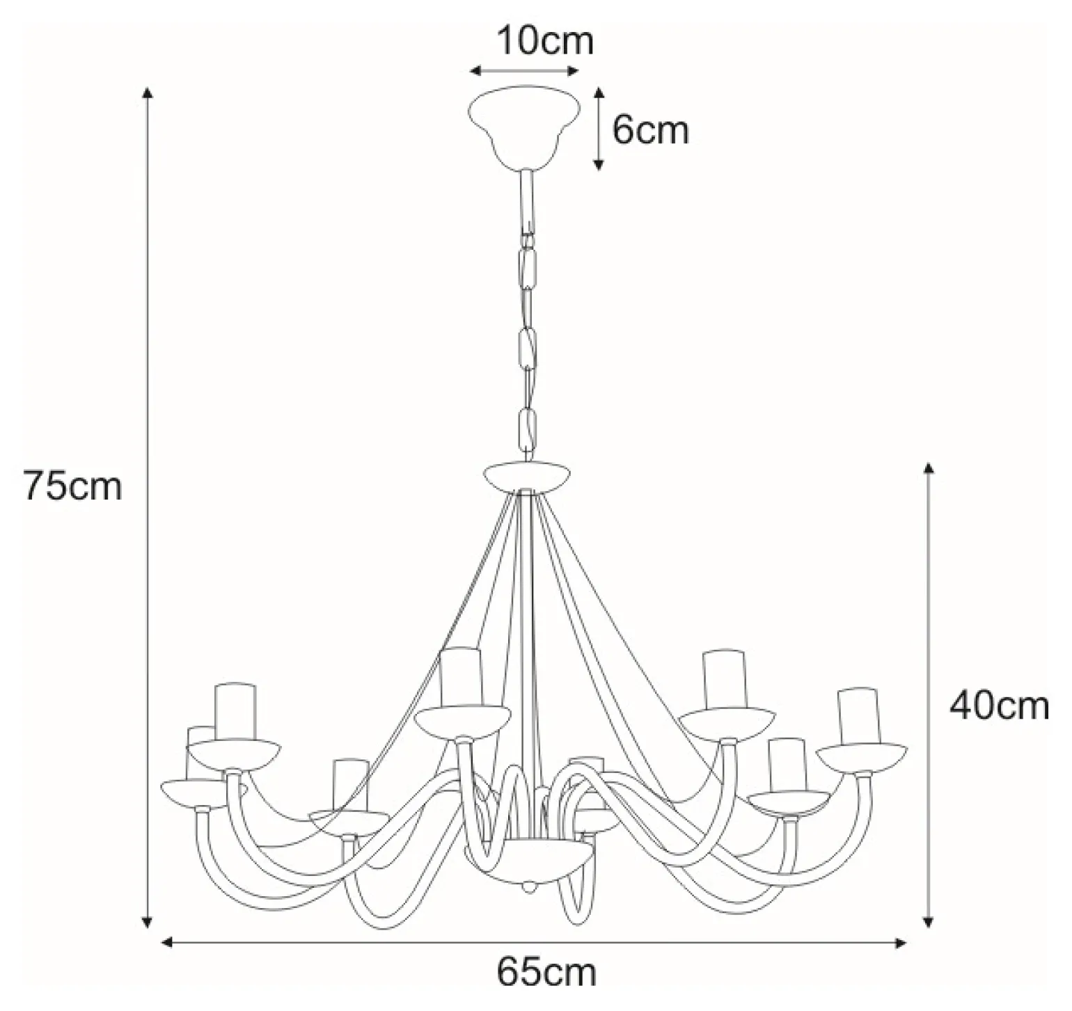 Sklep Kaja Duży, świecznikowy żyrandol do salonu K-3997 BARTEZ II | Kaja