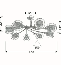 Sale Duży żyrandol w kolorze srebrnym, do salonu 38-72283 z serii OZZO Żyrandole Nowoczesne