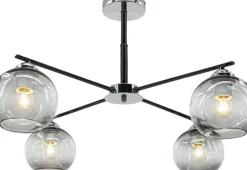 Cheap Duży żyrandol z transparentnymi kloszami 1859/4 8C BL | Kaja Żyrandole Nowoczesne