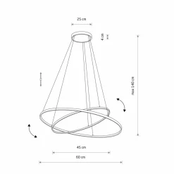 Cheap Dwupoziomowa lampa wisząca obręcze 4000K 10864 CIRCOLO LED | Kaja Żyrandole Nowoczesne