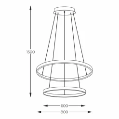 Cheap Dwupoziomowa, ledowa lampa wisząca 2023200-GD BRENO | Kaja Oświetlenie Żyrandole Nowoczesne
