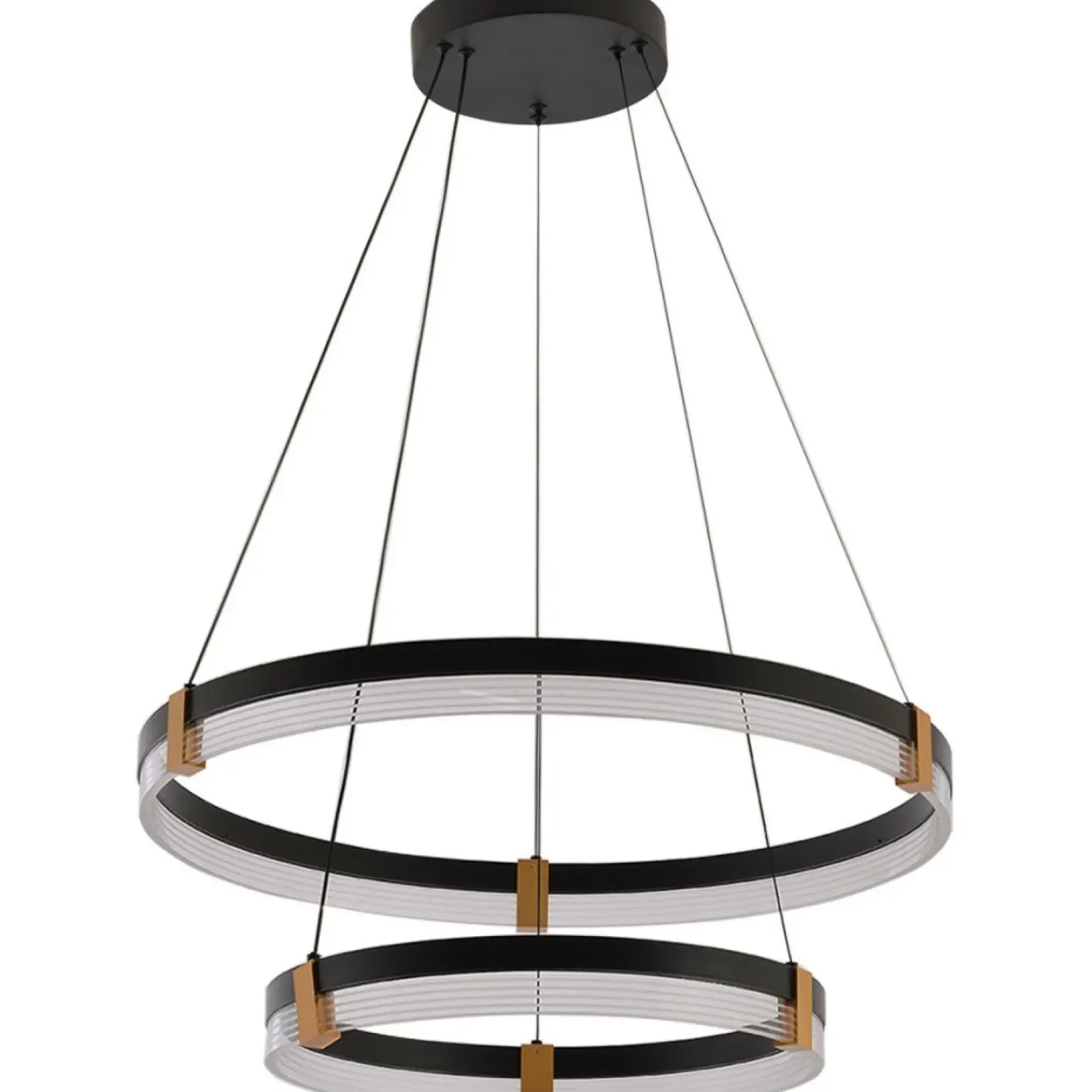 Shop Dwupoziomowa, ledowa lampa wisząca LP-0407/2P BK PLUM | Kaja Żyrandole Nowoczesne