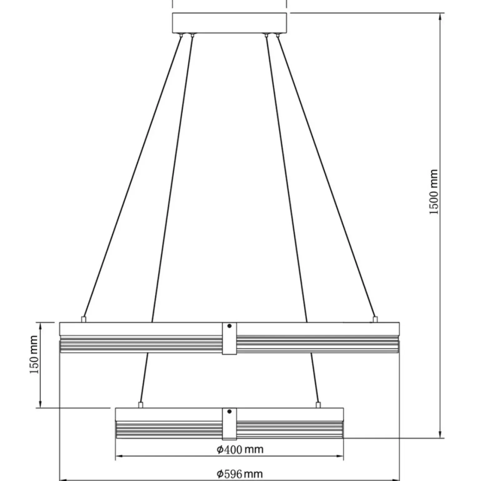 Shop Dwupoziomowa, ledowa lampa wisząca LP-0407/2P BK PLUM | Kaja Żyrandole Nowoczesne